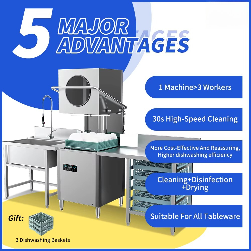 Commercial Kitchen Dishwasher - 5KW 7KW 9KW Freestanding Smart Industrial