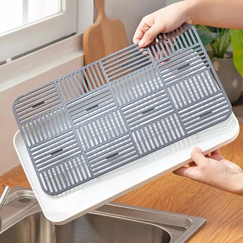 Commercial Kitchen Floor - Plastic Drain Rack Dish Cup Drainer