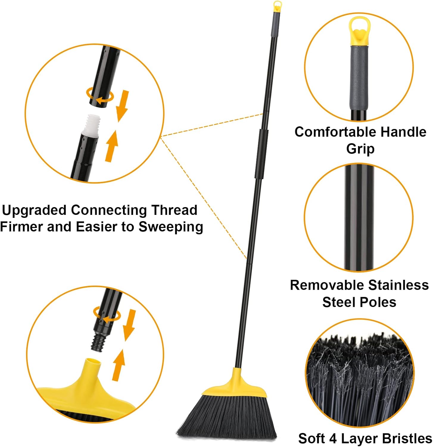 3 Pack Heavy Duty Outdoor Broo - مراجعة Commercial Kitchen Broom وسعره