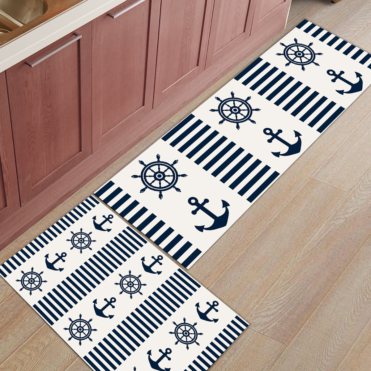 Dark Blue Stripes Anchor Carpe - مراجعة Commercial Kitchen Floor وسعره