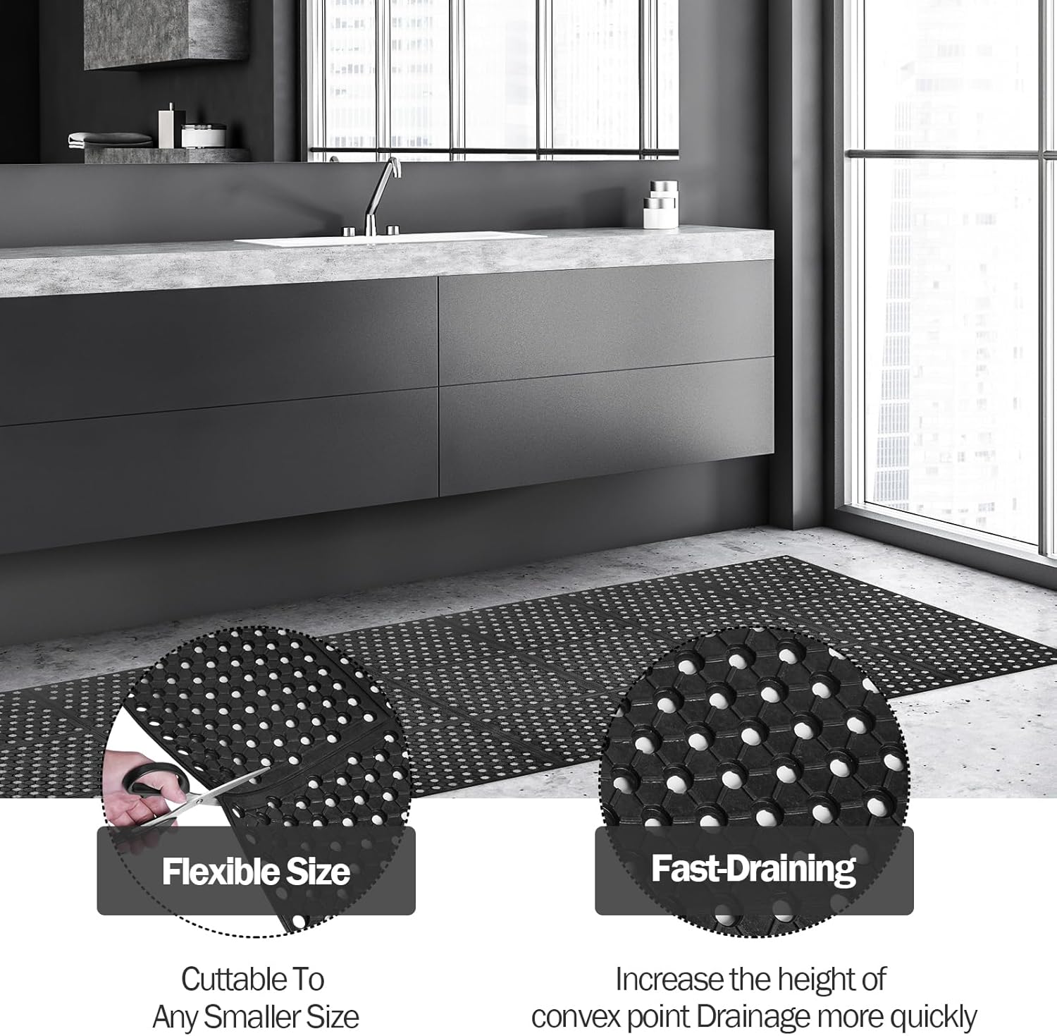 Anti-Fatigue Drainage Rubber M - مراجعة Commercial Kitchen Floor وسعره