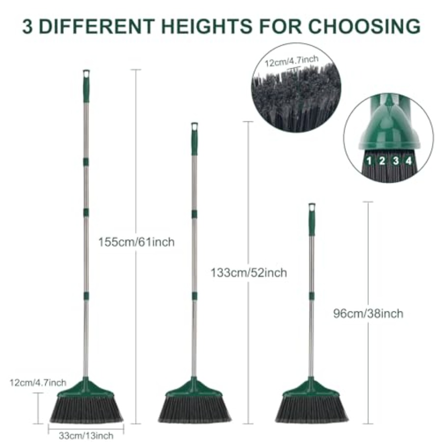 4 PCS Heavy Duty Broom Outdoor - مراجعة Commercial Kitchen Broom وسعره