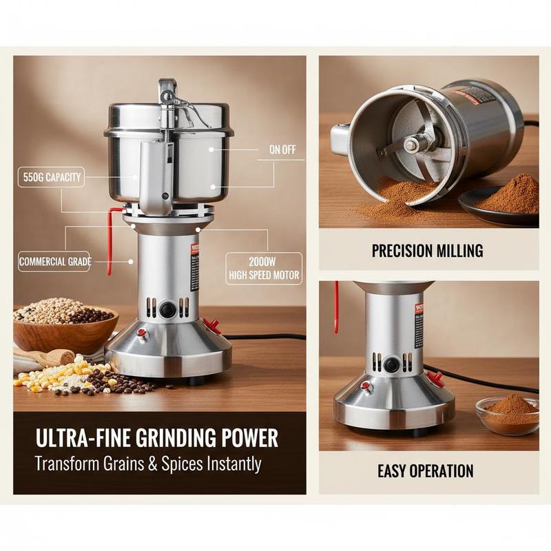 Dry Powder Grinder 550g For Ki - مراجعة Commercial Kitchen Grinder وسعره